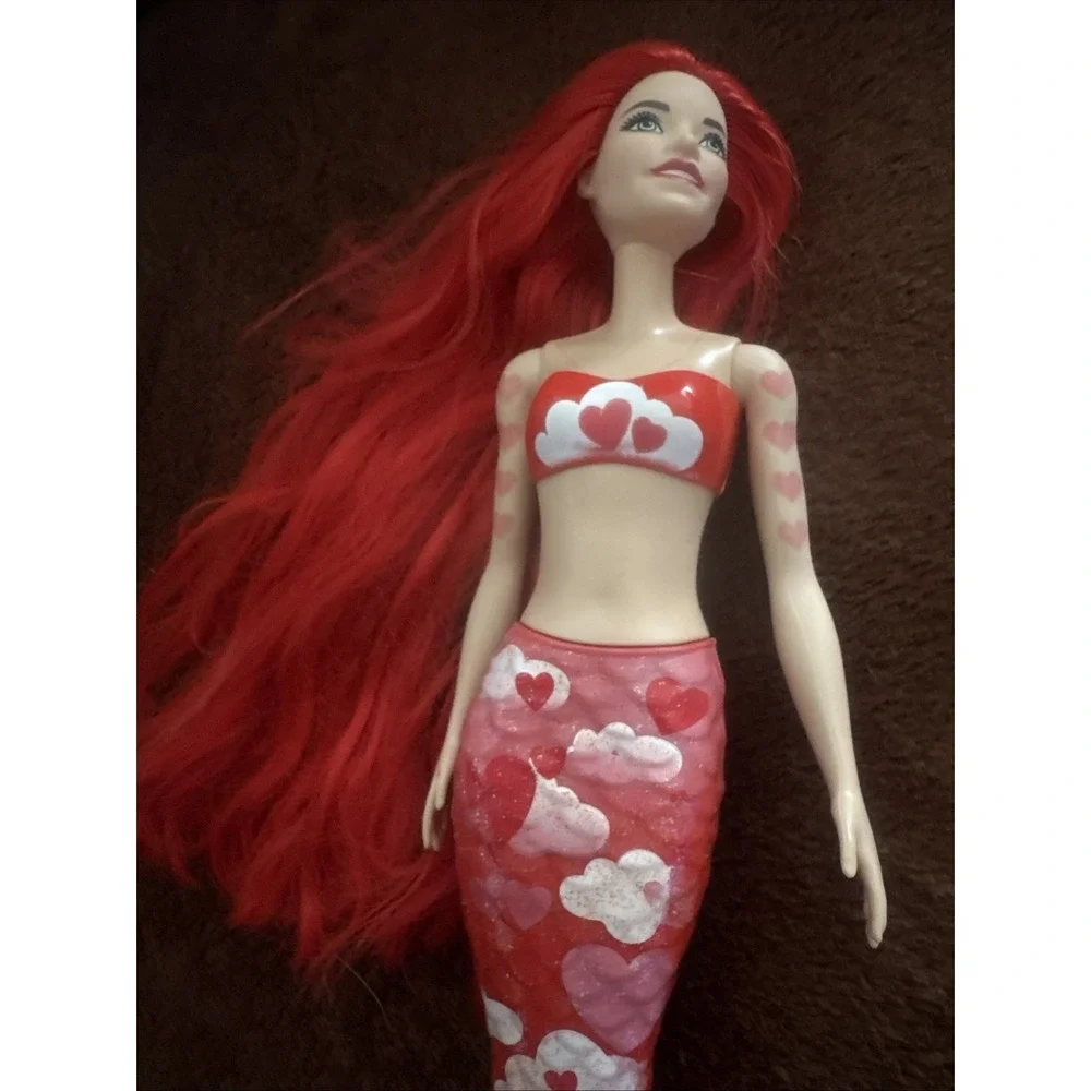 Barbie 2011 Color Reveal Mermaid Tattooed Red Hearts 12in doll 5in tail Mattel
